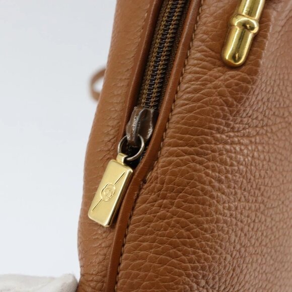 GUCCI Shoulder Bag Leather Brown Gold Auth - Picture 12 of 16
